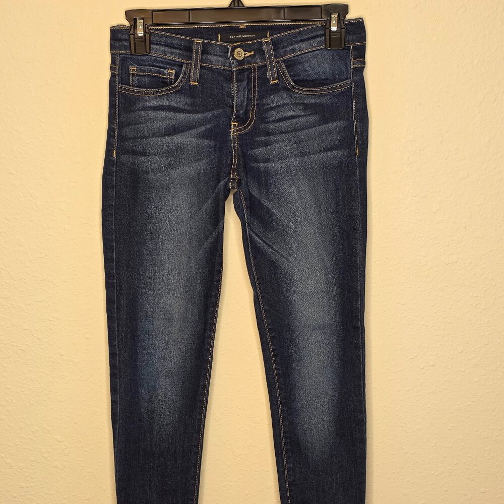 Flying Monkey Women's Stretch Dark Indigo Jeans, Size 24